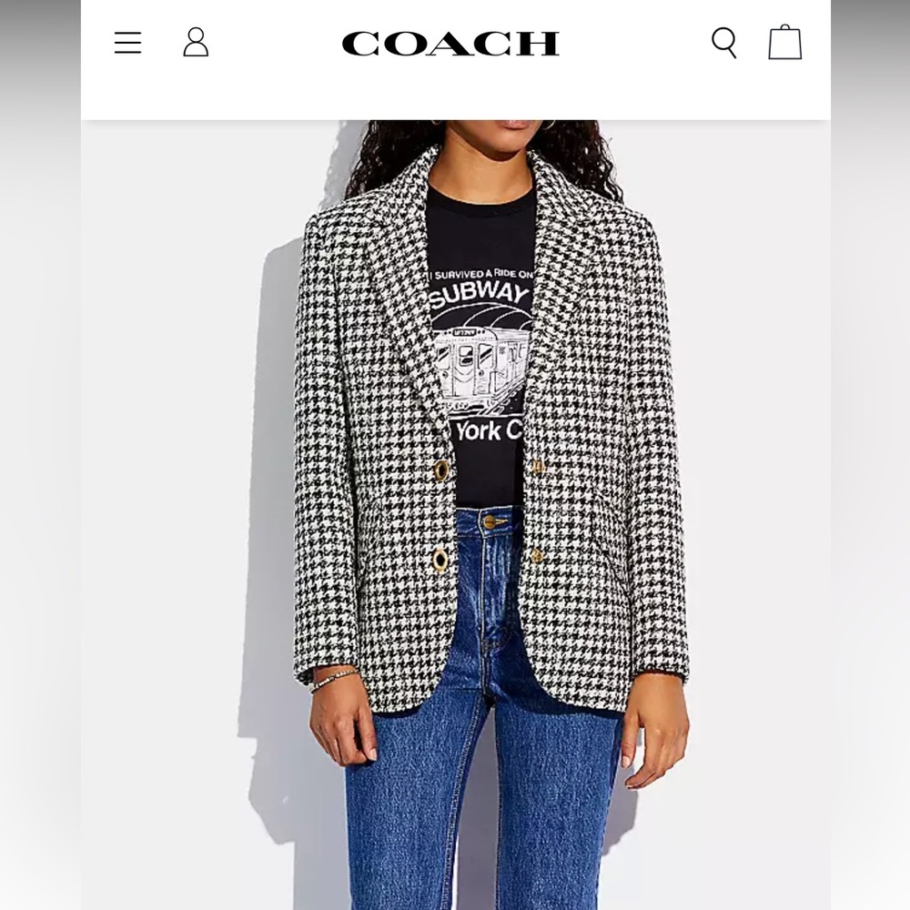 COACH Blazer Size XS Black and White